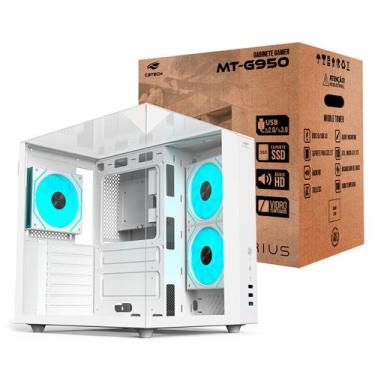 Imagem de Gabinete Gamer C3Tech Aquarius, Frontal e Lateral em Vidro, USB 3.0, B