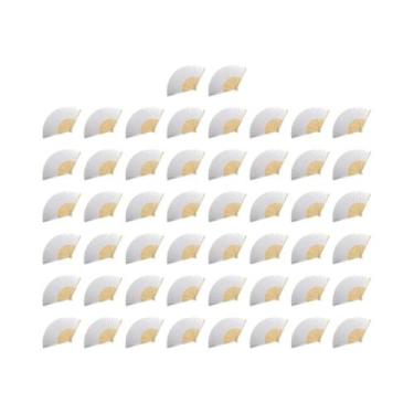 Imagem de Leque De Papel De Bambu Branco DIY 1-50 Peças Para Adultos E Crianças 