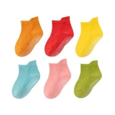 Imagem de Meias Esportivas Antiderrapantes Para Meninos E Meninas, Conjunto De 6