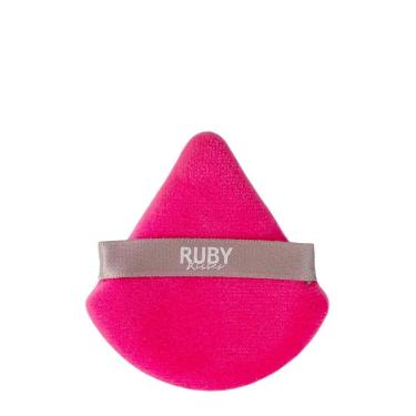 Imagem de Esponja para Maquiagem Puff Triangular para Pó Aplicação Uniforme Toque Aveludado Branco Ruby Kisses 1 Unidade