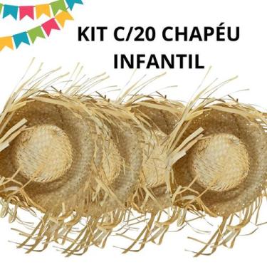 Imagem de Kit c/20 Chapéu Palha Desfiado Infantil Festa Junina São João - sm dec