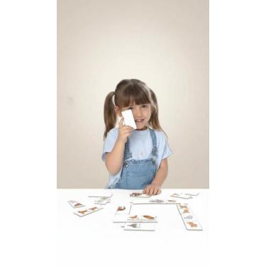 Imagem de Dominó Educativo Infantil 28 Peças Madeira - Congratulations Store