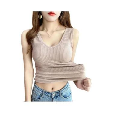Imagem de Colete Térmico De Inverno Para Mulheres, V-neck, Sem Costura, Em Velud