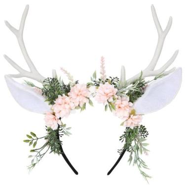 Imagem de Bandana MOSTORY feita à mão Deer Ear Flower Antler Woodland