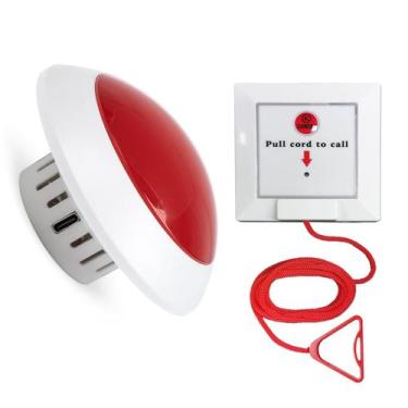 Imagem de Alarme de emergência sem fio com cordão de puxar CYSSJF com luz estrob