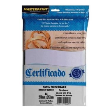 Imagem de papel Branco Textura Casca Ovo 180g A4 - 50 folhas  Kit 3un - MASTER P