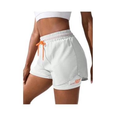 Imagem de Shorts Femininos De Yoga E Corrida Com Cintura Alta, Elásticos E Efeit