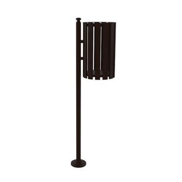 Imagem de Lixeira de Rua LPSM151UTD Pátios Parques Simples Design Tubular Resistente Marrom Bivolt