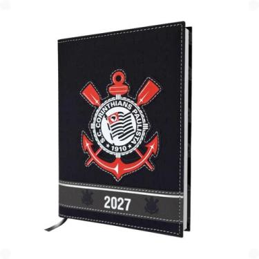 Imagem de Agenda Anual Datada Time Corinthians A5 Escolar Executiva Costurada DA