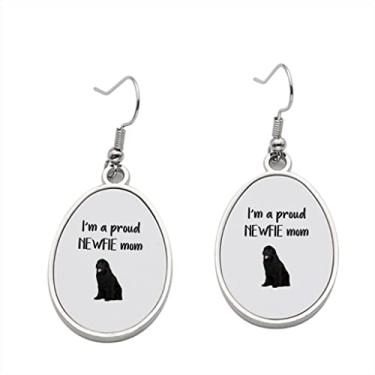 Imagem de Brinco I'm a Proud Newfie Mom - Brincos com pingente para meninas - Presente de festa de aniversário dos namorados