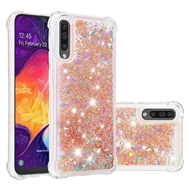 Imagem de Sacos de telefonia móvel Glitter Case para Samsung Galaxy A50 / A505 / A30 / A50S Caso para mulheres meninas feminino sparkle líquido luxo flutuante moto rápido transparente macio Tpu. Capa de celular