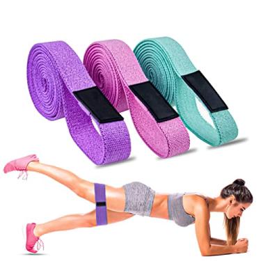 Imagem de Kit 3 Faixa de Exercícios Elástica com 3 Níveis Resistencia Pernas Bumbum Treinamento Alongamento Fisioterapia