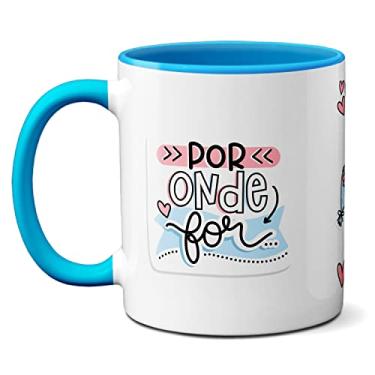 Imagem de Caneca Namorados Fofos Buquê Por Onde For Quero Ser Seu Par (Azul)