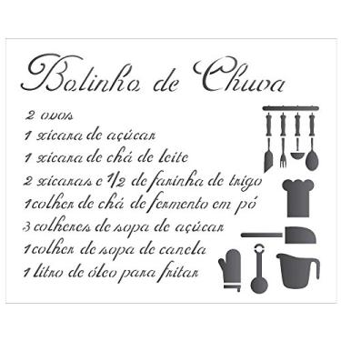 Imagem de Stencil 20x25 - Receita Bolinho de Chuva (OPA 1402)