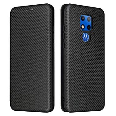 Imagem de YUNCHAO Caixa de telefone Para Motorola Moto G Play textura de fibra de carbono magnética horizontal flip TPU + PC + capa de couro pu com slot de cartão capa para celular
