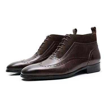 Imagem de Sapatos de couro para homens de couro formal casual sem cadarço sapatos de condução negócios masculinos barco casual sapatos de caminhada feitos à mão sapatos de vestido mocassim