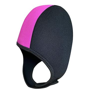 Imagem de Newmind Capa de neoprene para mergulho com capuz de neoprene para mergulho com capuz de 2 mm para homens e mulheres, capachos de mergulho térmico flexíveis para nadar surfe esportes aquáticos - preto e vermelho