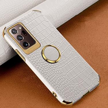 Imagem de Capa de telefone com textura de crocodilo para Samsung Galaxy Note 20 Ultra S21 S20 S10 Plus A72 A52 A51 A71 A50 A70 Capa de suporte magnético, Suporte magnético branco, Para Galaxy A72