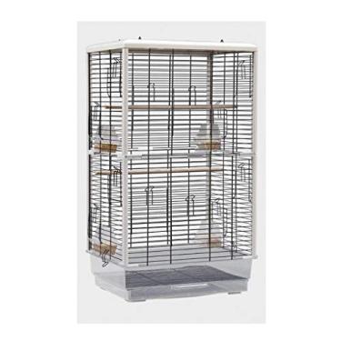 Imagem de KIZQYN Gaiolas de pássaros grande metal aberto superior gaiola de pássaro para periquito periquito canário bochecha verde calopsita pequeno papagaio gaiola de viagem 80cm gaiola de voo alta (cor: a)