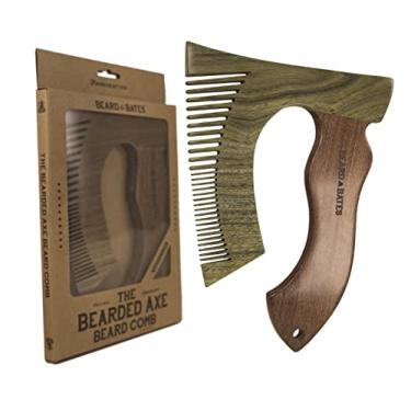 Imagem de Pente de barba The Bearded Axe | Woodsman | Sândalo verde/sândalo dourado | Feito à mão