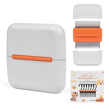 Imagem de Aimondow Pente de gato Escova de massagem para animais de estimação para remoção de pelos emaranhados e pelos soltos