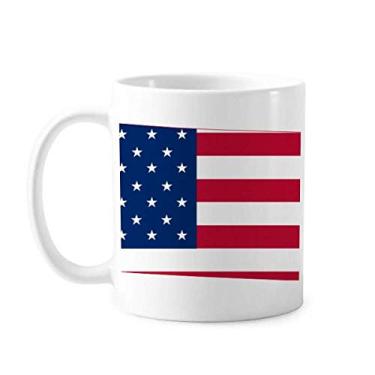 Imagem de North Dakota EUA Mapa Estrelas Listras Forma Bandeira Caneca Cerâmica Café Porcelana Utensílios de Mesa