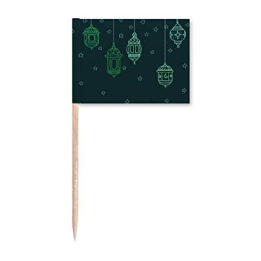 Imagem de Lanterna simples formas geométricas padrão palito bandeiras marcador decoração de festa