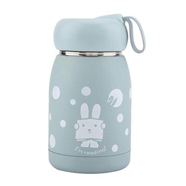 Imagem de Copo a vácuo, mini garrafa de água caneca térmica de aço inoxidável leve e portátil para caneca de viagem familiar para xícara de chá (azul)