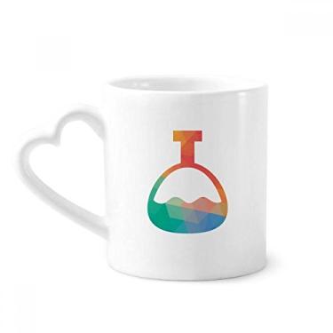 Imagem de Garrafa de cone de desenho animado Caneca padrão química café cerâmica copo de coração de vidro