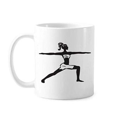Imagem de Caneca Yoga Girl Keep Healthy Sports Outline cerâmica café porcelana xícara louça