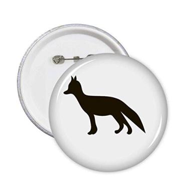 Imagem de Broche de Raposa Preta Bonito de Retrato de Animal Emblema de Botão Decoração 5 peças