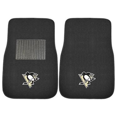 Imagem de FANMATS 17615 NHL Pittsburgh Penguins Tapete de carro bordado, cor da equipe, 43 x 65 cm