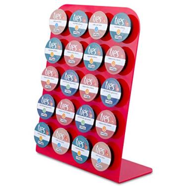 Imagem de Porta Cápsula Acrílico Três Corações Vermelho - 20 un.