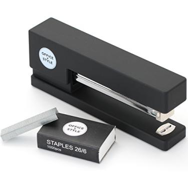Imagem de Office Style Grampeador antideslizante com tira completa de precisão, preto