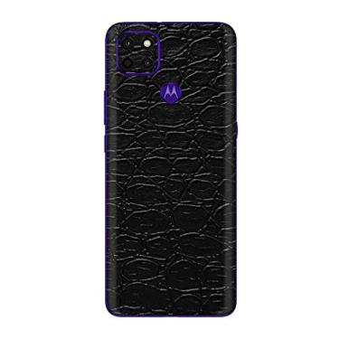 Imagem de Skin Adesivo Traseira Fibra Carbono e outras texturas Para Moto G9 Power (Couro Preto)