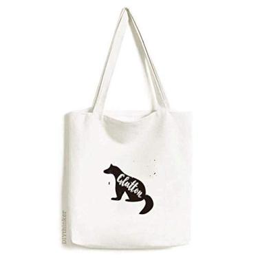 Imagem de Glutton bolsa de lona preta e branca com estampa de animal bolsa de compras casual
