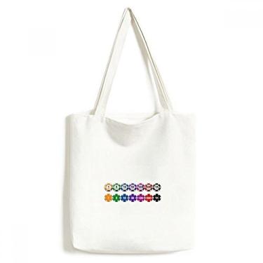 Imagem de Bolsa de lona com ilustração de arranjo lateral com fichas bolsa de compras casual