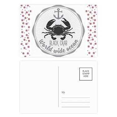 Imagem de Caranguejo Sketch Marine Organismo Padrão Natal Flor Celebração Cartão Postal Cartão Bênção