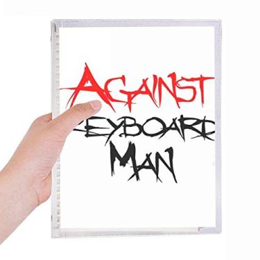 Imagem de Caderno masculino contra teclado, caderno de folhas soltas, agenda recarregável, papelaria