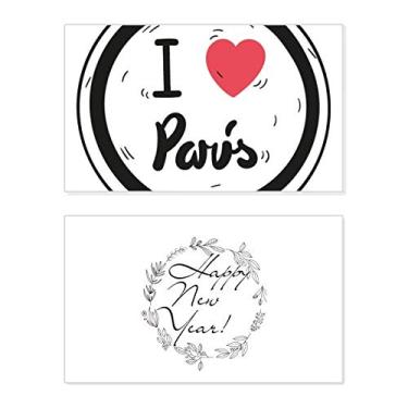 Imagem de I Love Paris Palavras Padrão Ano Novo Festival Cartão Bless Mensagem Presente