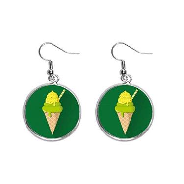 Imagem de Brincos de sorvete Green Matcha com pingente de orelha de picolé, joia feminina