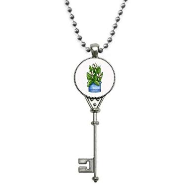 Imagem de OFFbb-USA Colar vintage de prata com pingente de arte déco em vaso de magnólia