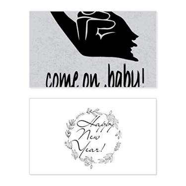 Imagem de Contorno de sedução Gesto Personalizado Ano Novo Festival Cartão Bless Mensagem Presente