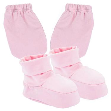 Imagem de Kit Sapatinho e Luva Térmica Bebê Energy Thermo Rosa Everly