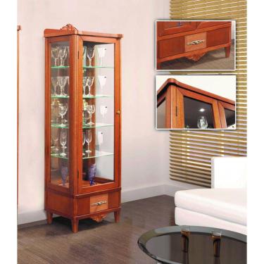 Imagem de Cristaleira de Vidro e Madeira 1 Porta - Jaspe - Móveis Montanhês