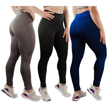 Imagem de KIT 3 Calças Leggings Feminina Básica Fitness Academia Roupa de Treino Corrida Pilates...