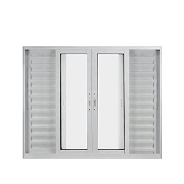 Imagem de Janela de Alumínio Veneziana 100x150cm 6 Folhas Suprema Hale Esquadrias Branco
