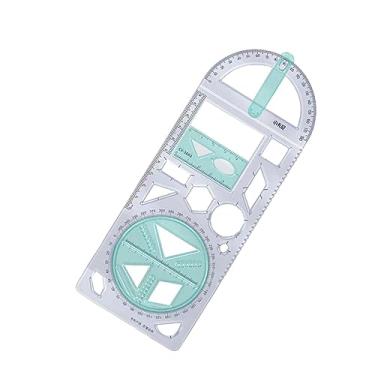 Imagem de ＫＬＫＣＭＳ Régua geométrica multifuncional de medição estêncil régua de desenho suprimentos réguas de desenho para modelo de escritório régua para construção de, Estilo b