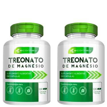 Imagem de Kit 2Un Magnesio Treonato 100% Puro 500mg 240 Cápsulas Ecomev 4 Meses Tratamento