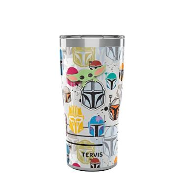 Imagem de Tervis Copo térmico de parede tripla Star Wars The Mandalorian Peekaboo mantém as bebidas frias e quentes, 590 ml, aço inoxidável